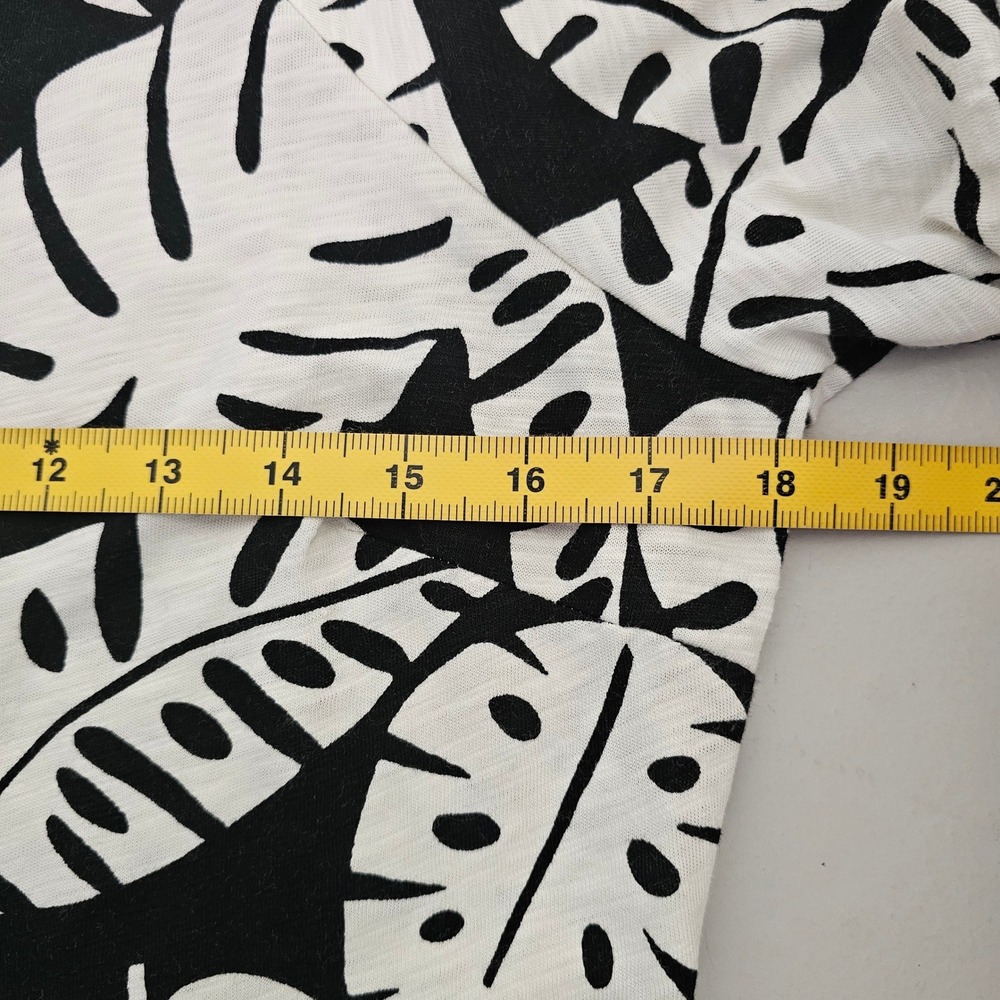 Boden Amanda Leaf Print Belted Cotton Jersey Dress 8 Petite Black White NWT - Picture 6 of 8